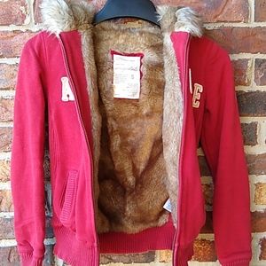 Aeropostale heavy faux fur lined jacket size S